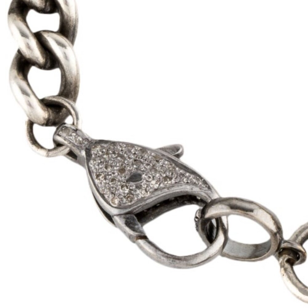 SHERYL LOWE AMETHYST & DIAMOND 0.33 CTW STERLING SILVER CHARM BRACELET - Picture 4 of 9